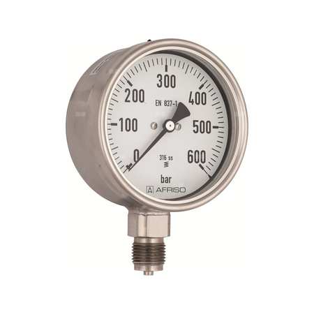 Manometr z rurką Bourdona AFRISO RF chemiczny 0/1000 bar G1/2B radialne fi 160 mm, kl. 1,0%