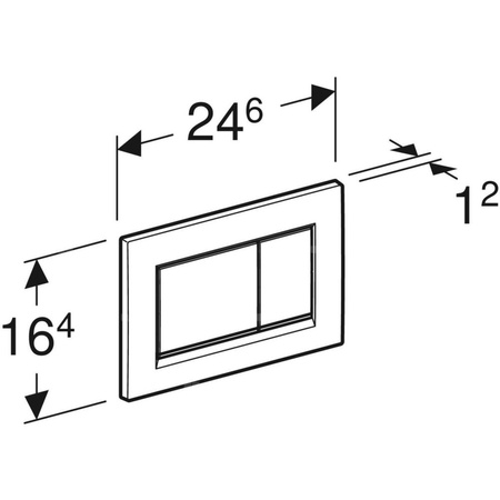 Przycisk uruchamiający Geberit Sigma20, przedni, czarny-chrom bł.-czarny, prostokątny