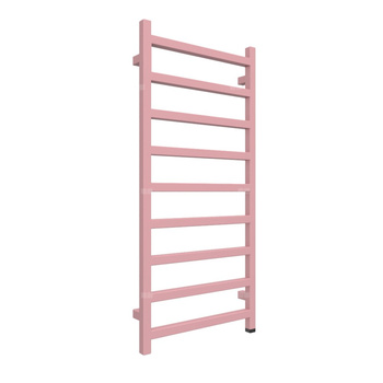 Grzejnik elektryczny TERMA SIMPLE ONE 1080 x 500 mm, kolor różowy jasny RAL3015, moc 400 W, podłączenie E1, kabel prosty bez wtyczki szary