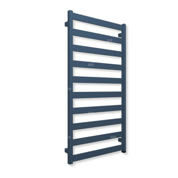 Grzejnik elektryczny TERMA VIVO ONE 1150 x 600 mm, kolor błękitny popielaty RAL5023, moc 600 W, podłączenie E1, kabel prosty bez wtyczki szary