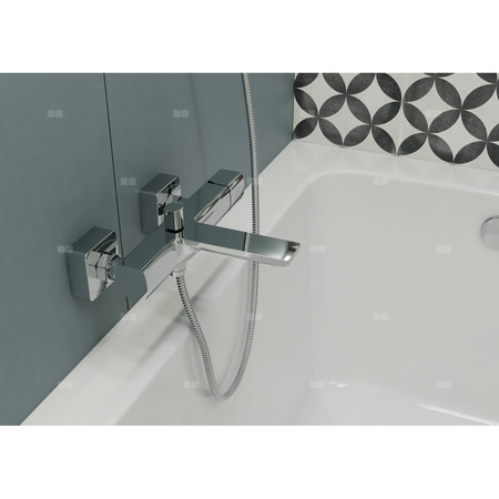 Bateria wannowa ścienna KFA Armatura MORGANIT, kolor chrom