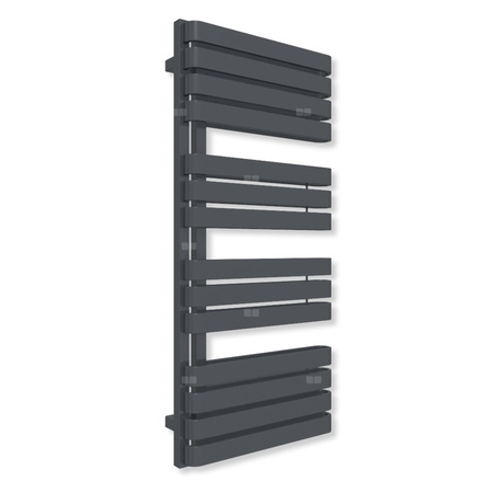 Grzejnik elektryczny TERMA WARP S 1110 x 500 mm, kolor metaliczna czerń, moc 800 W, podłączenie E1, kabel prosty z wtyczką czarny