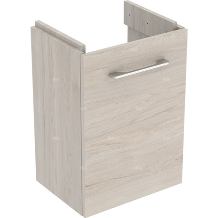 Dolna szafka pod umywalkę kompaktową Geberit Selnova Square, z jednymi drzwiami: Szerokość umywalki=45cm, Orzech włoski hickory jasny