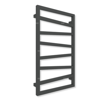 Grzejnik elektryczny TERMA ZIGZAG 830 x 500 mm, kolor czarny jak kruk soft, moc 300 W, podłączenie E1, kabel prosty bez wtyczki z maskownicą