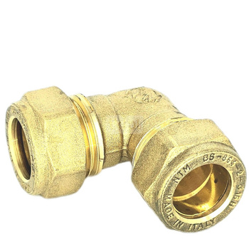 Kolano skręcane QIK Do rur miedzianych, mosiądz, 22mm x 22 mm (złącze skręcane x złącze skręcane)