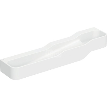 Umywalka GEBERIT Bambini 4-stanowiskowa prostokątna (rynna, bez elementów dekoracyjnych), biała, 1800mm, bez otworu na baterię, bez odpływu przelewowego, półka od ściany