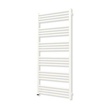 Grzejnik elektryczny TERMA FIONA ONE 1380 x 600 mm, kolor biały drogowy RAL9016, moc 800 W, podłączenie E1, kabel prosty z wtyczką czarny