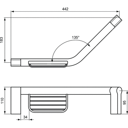 Poręcz 453x110x218 mm - CONNECT