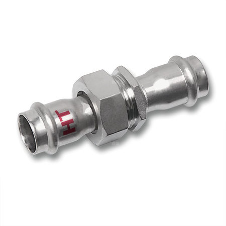 Śrubunek SANHA NiroSan Press Industry trzyczęściowy, stal nierdzewna, 35 mm (zw x zw)