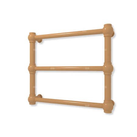 Grzejnik elektryczny TERMA RETRO 430 x 500 mm, kolor lotos, moc 120 W, podłączenie E8, kabel prosty bez wtyczki z maskownicą czarny