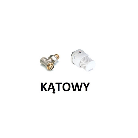 Zestaw termostatyczny kątowy 1/2" (głowica Sensity M28 i zawór bez nastawy) 1/2" - Kv 0,55