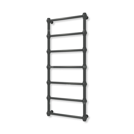 Grzejnik elektryczny TERMA RETRO 1170 x 500 mm, kolor czarny jak kruk soft, moc 300 W, podłączenie E8, kabel spiralny z wtyczką