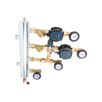 Grupa pompowa AFRISO BPS 901 AP GZ x GW 1'' x 3/4'', z zaworem termostatycznym, z pompą obiegową AFRISO APH 160 15-7/130 mm