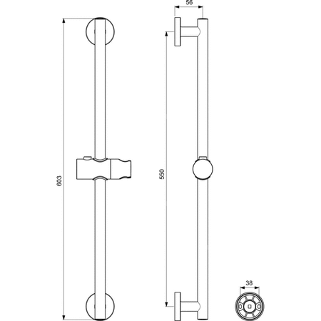Drążek prysznicowy 109x603 mm - IDEALRAIN