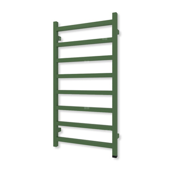 Grzejnik elektryczny TERMA SIMPLE ONE 960 x 500 mm, kolor zielony liściasty RAL6002, moc 400 W, podłączenie E1, kabel prosty bez wtyczki czarny