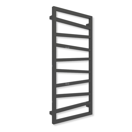 Grzejnik elektryczny TERMA ZIGZAG 1310 x 500 mm, kolor heban, moc 600 W, podłączenie E1, kabel spiralny z wtyczką czarny