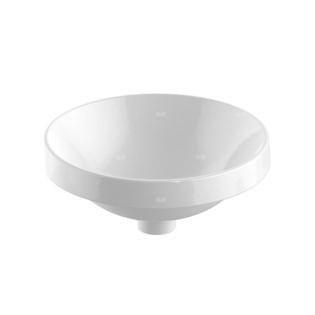 Umywalka GEBERIT Variform okrągła, biała / KeraTect, 400mm, bez otworu na baterię, wpuszczana w blat, bez odpływu przelewowego, bez półki