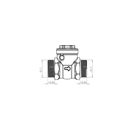 Zawór zwrotny klapowy mosiężny 1", max. 10 bar, max. 110'C