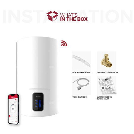 Elektryczny pojemnościowy podgrzewacz wody LYDOS WIFI 80 V 1,8K EU