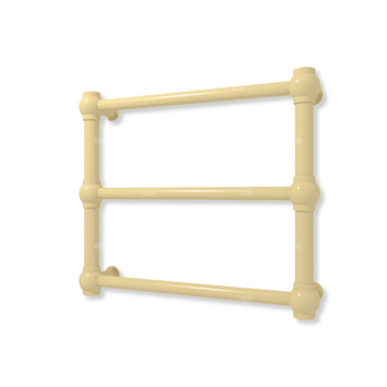 Grzejnik elektryczny TERMA RETRO 430 x 500 mm, kolor mosiądz, moc 120 W, podłączenie E8, kabel prosty bez wtyczki z maskownicą srebrzysty