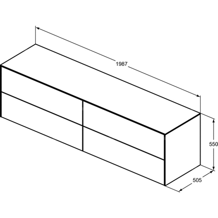 CONCA SZAFK 200X50X55 4 DR+WTOP NOC LTOK