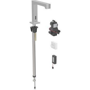 Bateria umywalkowa Geberit Brenta, stojąca, zasilanie bateryjne, do podtynkowej skrzynki funkcyjnej, z mieszaczem, stal nierdzewna