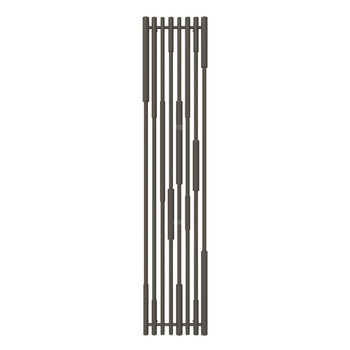 Grzejnik elektryczny TERMA CANE 1900 x 390 mm, kolor ciemny brąz, moc 800 W, podłączenie E8, kabel prosty bez wtyczki z maskownicą szary