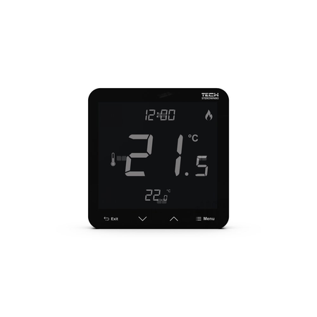 Przewodowy regulator pokojowy dwustanowy do listwy L-10 dedykowany czarny, model R-10s PLUS