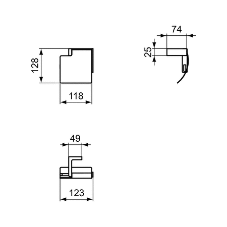 CONCA UCHYT NA PAPIER KWAD MAGNETIC GREY