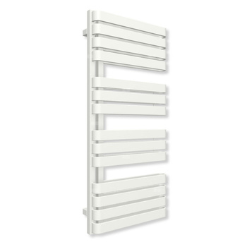 Grzejnik elektryczny TERMA WARP S 1110 x 500 mm, kolor biały soft, moc 800 W, podłączenie E1, kabel prosty bez wtyczki z maskownicą biały