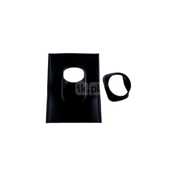 Płyta dachowa czarna DN 100/60 x 125/80 o nachyleniu 25-45 st., z elastyczną osłoną u dołu