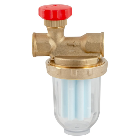 Filtr olejowy AFRISO V 1/2 - 500 Si jednorurowy fi 1/2'' x 1/2'' GW x GW, z wkładem plastikowym, maks. przepływ 390 l/h