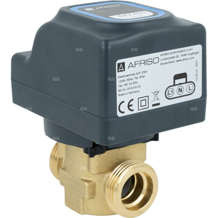 2-drogowy zawór strefowy AZV 453, DN20, G1", Kvs 10, 230 V AC, NO