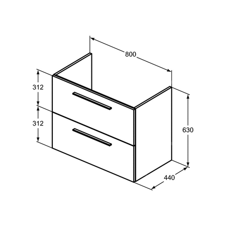 I.LIFE A SZAFKA 2 DRWS 80CM WHT MTT