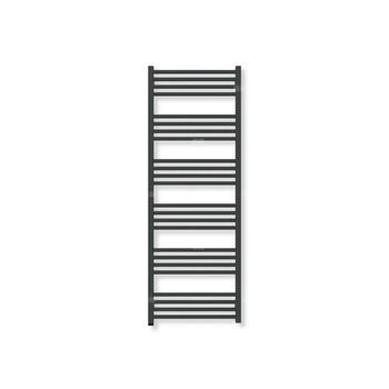 Grzejnik elektryczny TERMA FIONA ONE 1380 x 500 mm, kolor czarny jak kruk mat RAL9005, moc 600 W, podłączenie E8, kabel spiralny z wtyczką czarny