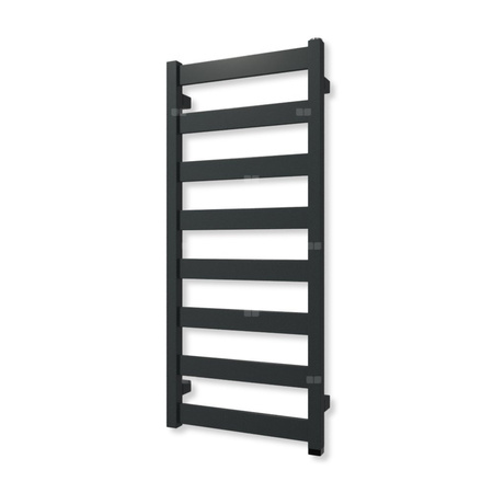 Grzejnik elektryczny TERMA VIVO ONE 910 x 400 mm, kolor czarny anodowy, moc 300 W, podłączenie E8, kabel prosty bez wtyczki szary