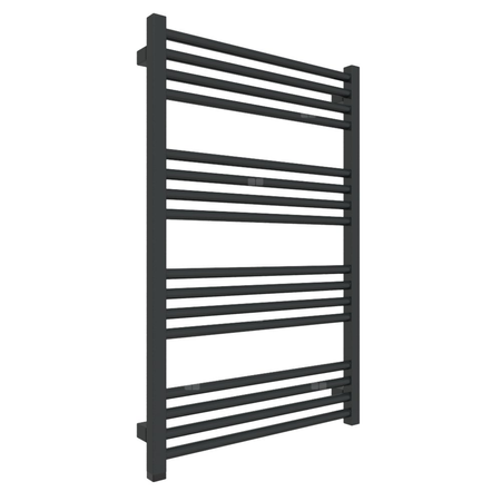 Grzejnik elektryczny TERMA FIONA ONE 580 x 900 mm, kolor czarny jak kruk RAL9005, moc 400 W, podłączenie E8, kabel prosty z wtyczką 1,5m czarny