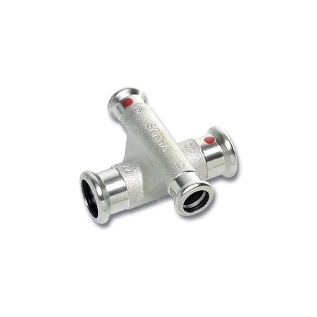 Czwórnik SANHA Therm dwupłaszczyznowy stal 18 mm x 18 mm x 15 mm x 15 mm, zw x zw x zw x zw