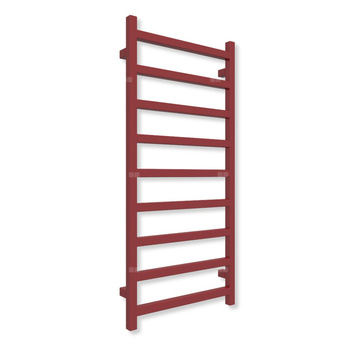 Grzejnik elektryczny TERMA SIMPLE 1080 x 500 mm, kolor rubinowy RAL3003, moc 400 W, podłączenie E8, kabel spiralny z wtyczką biały