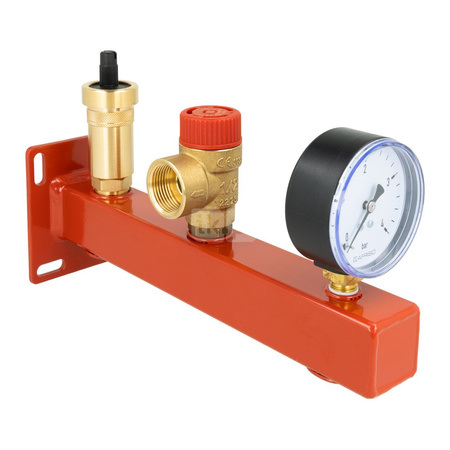 Zespół przyłączeniowy AFRISO BSS 3/4'' GW x GW, max. 3 bar + wskaźnik ciśnienia