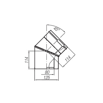 Kolano 45° Ø 80/125 (do kotłów QUADRA Green 25 RSI, QUADRA 25R, QUADRA Green 25 CSI i QUADRA 25C)