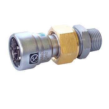 Śrubunek z uszczelką SANHA Heavy Steel Press, stal, 3/4'' (GW x GZ)