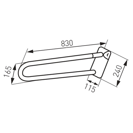 METALIA HELP uchwyt podwójny składany 83cm, biały
