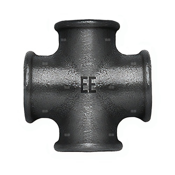 Czwórnik ODLEWNIA ZAWIERCIE C1/34/180 żeliwo (czarne) 1/2'', GW gazowy stożkowy x GW gazowy stożkowy x GW gazowy stożkowy x GW gazowy stożkowy