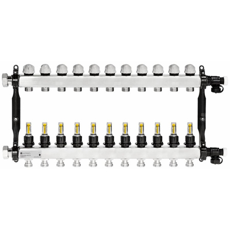 Rozdzielacz do ogrzewania podłogowego AFRISO ProCalida VA 1C 11-obieg. stal nierdzewna GZ 1'' x euroconus 3/4''