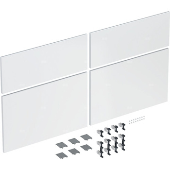 Zestaw frontów szuflad do szafki pod umywalkę podwójną GEBERIT iCon, kol. biały wysoki połysk szer.1200 mm