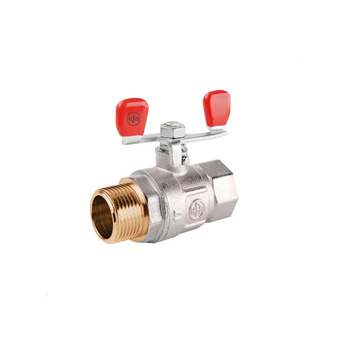 Zawór kulowy KFA Armatura mosiądz, PN 20 1'' GW x GZ, uchwyt: motylek