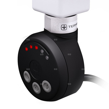 Grzałka TERMA MEG, 400W Tuna, RAL 9005 mat, kabel prosty z wtyczką [czarny, 2,5m, logo Terma, instr. TERMA]