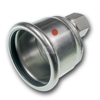 Zaślepka stal nierdzewna SANHA NiroTherm fi 88.9 mm, z odpowietrznikiem