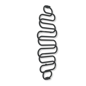 Grzejnik elektryczny TERMA PERŁA E 1760 x 600 mm, kolor czarny jak kruk mat RAL9005, moc 455 W, podłączenie EX, kabel spiralny z wtyczką srebrzysty